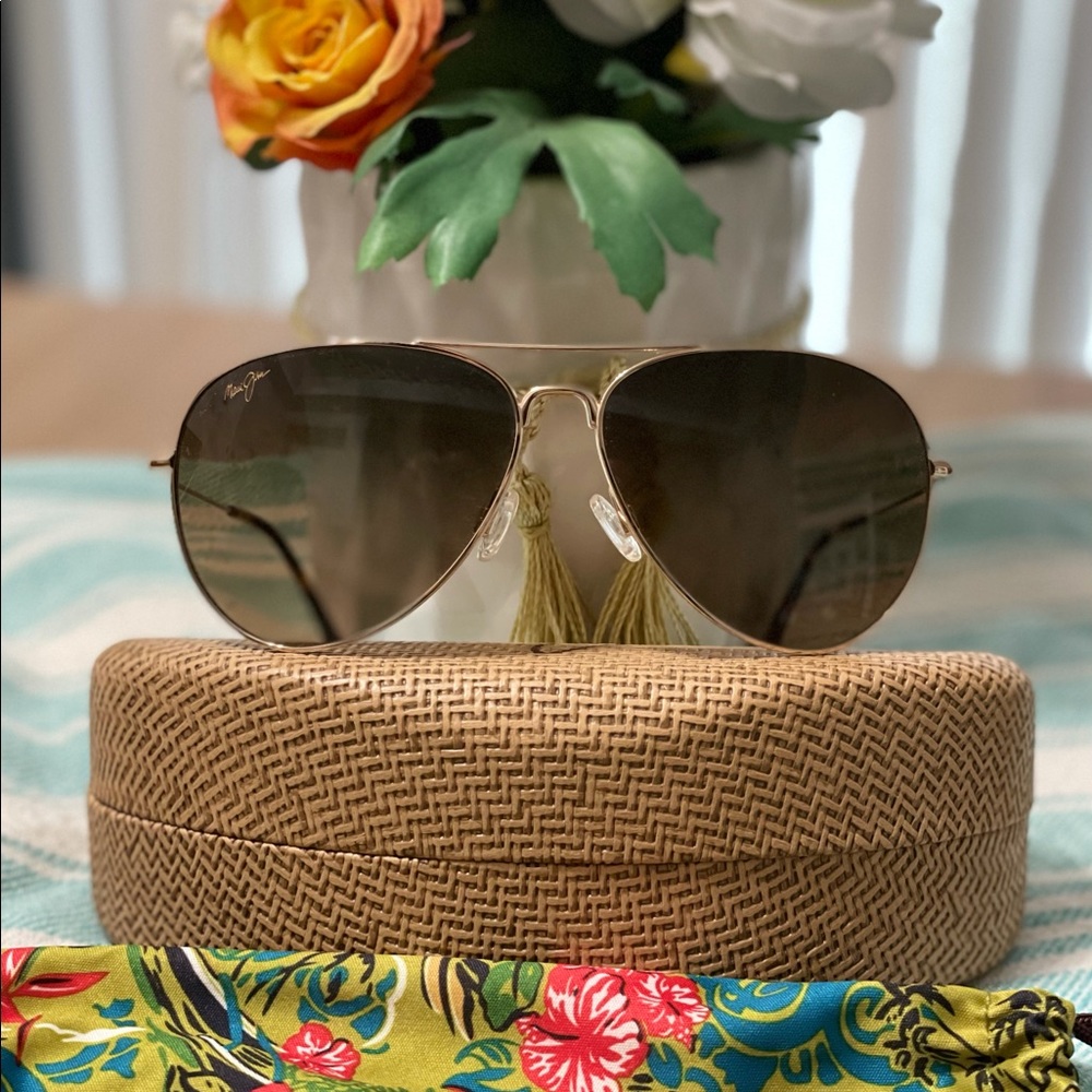Maui Jim Mavericks aviator in gold/bronze